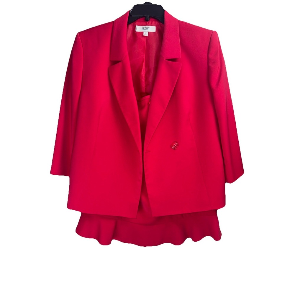 Kasper Pink Petite 16P Women's Suit Set‎ Jacket & Skirt Polyester Elastane - Picture 2 of 10